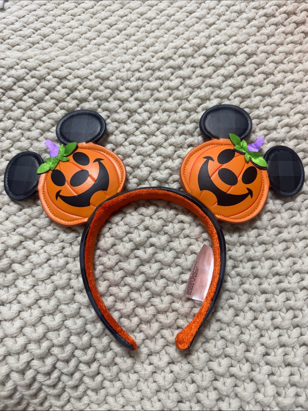 Disney Orange Pumpkin Mickey Ear Headband